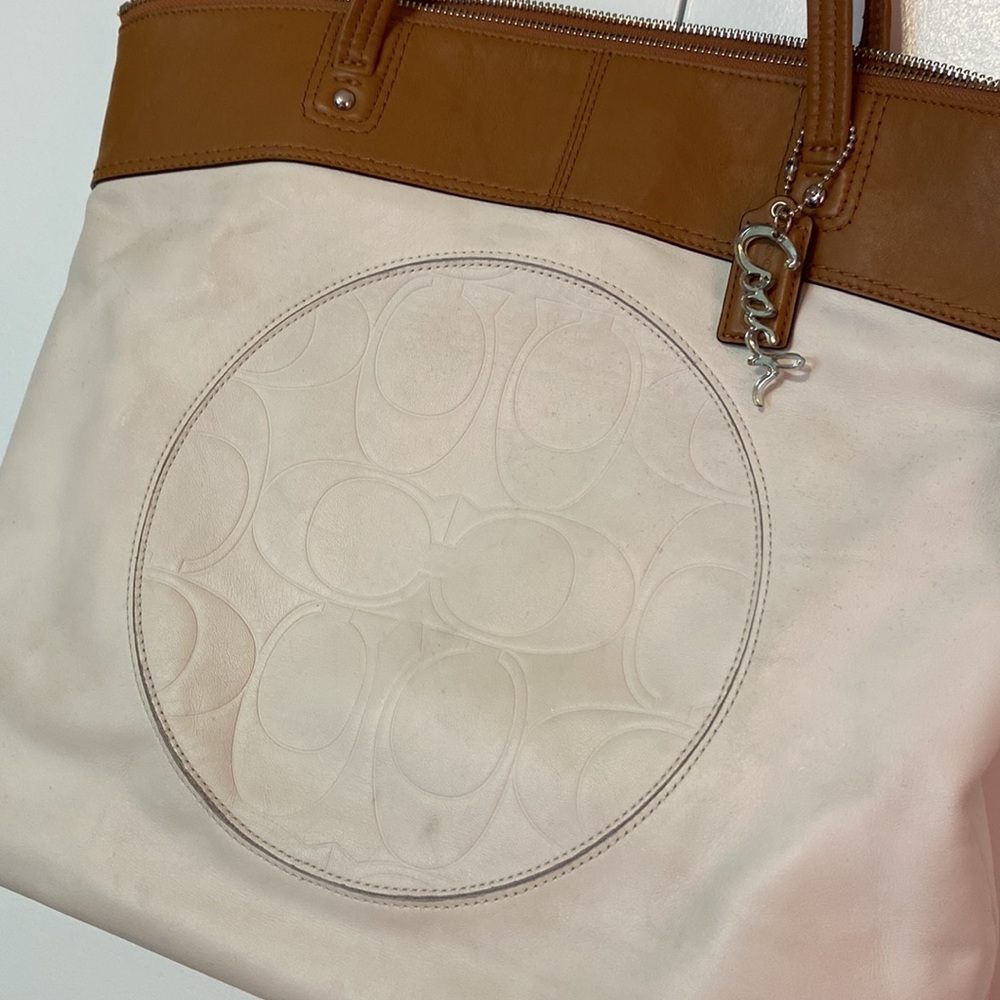 Fashion Coach Laura Signature Embossed Leather Tote F18336 - Picture 4 of 11